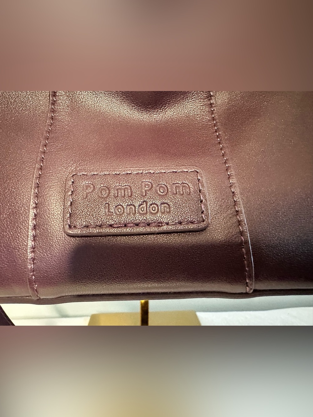 POMPOM LONDON Lambeth Shoulder Hobo Bag in Plum NWOT - Picture 9 of 14